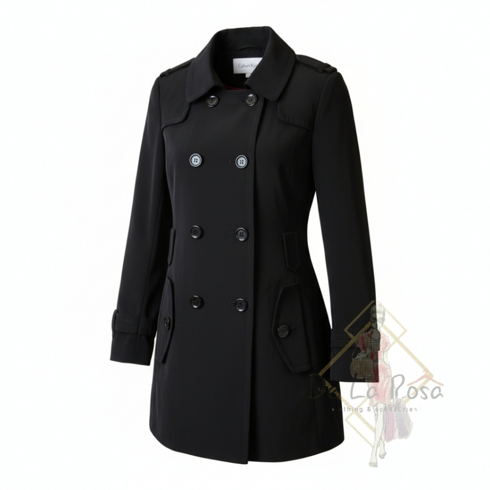 Calvin Klein Women's Black Trench Coat - XS